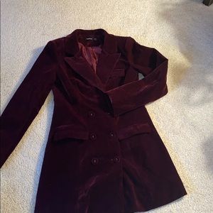 BooHoo Long Velvet Jacket